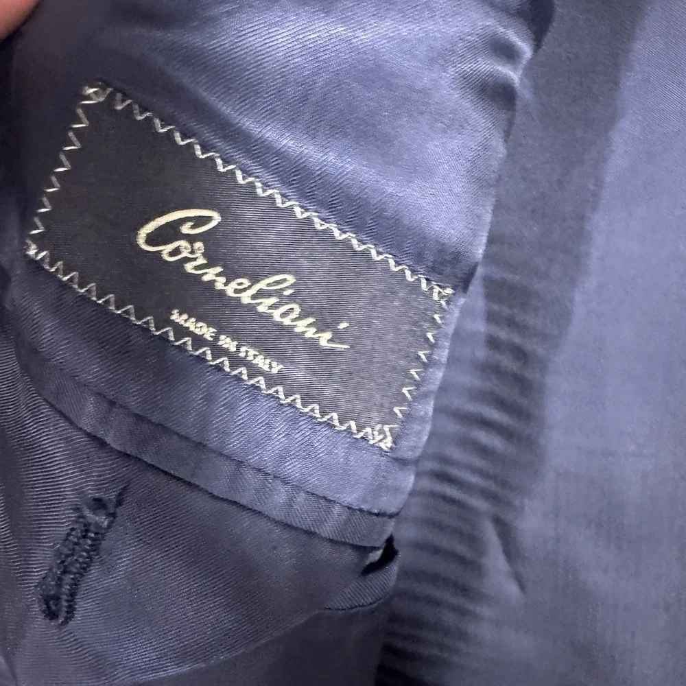 Corneliani Blazer Mens EU 54R US 44R Italy Super 150s Virgin Wool Pinstripe